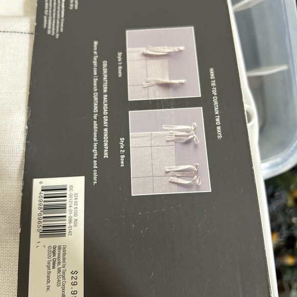 BNWT Pair (2) Hearth & Hand by Magnolia windowpane curtain panels - Picture 3 of 4